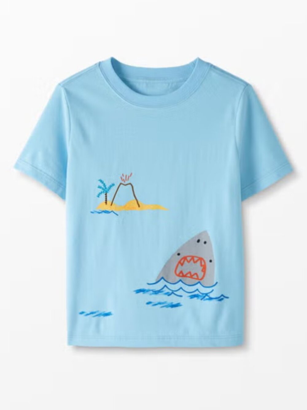 Hanna Andersson Print Tee In Cotton Jersey in View Blue 18-24 Months
